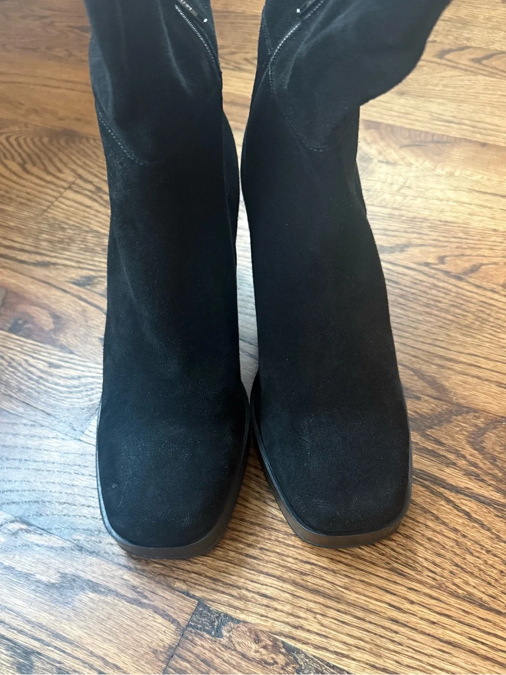 Free People Echo Platform Over The Knee Suede Boots Black 39 8.5